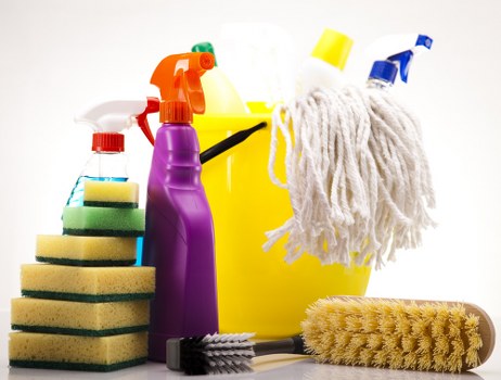 Sorting recyclable carpet cleaning materials at a local transfer station